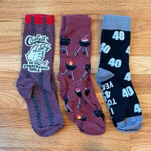 Mens Novelty Socks Set - Red, Maroon, Black